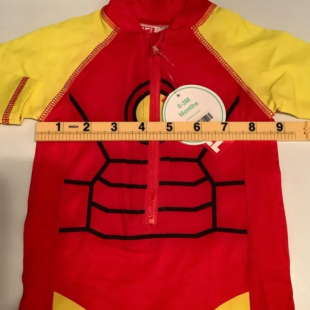 Marvel Red and Yellow Iron Man Infant Swim Rashguard